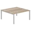 Bureau vis à vis 4 pieds 160 X 160 X 74 chêne veiné/alu