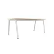 Bureau rectangulaire 180x80 Acacia Clair / piét. blanc BANGKOK