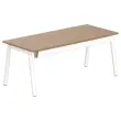 Bureau rectangulaire 180x80 Noyer / pi&eacute;t. Blanc BANGKOK 