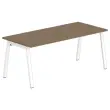 Bureau rectangulaire 180x80 Noyer / pi&eacute;t. Blanc BANGKOK 