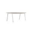 Bureau rectangulaire 180x80 Noyer / pi&eacute;t. Blanc BANGKOK 