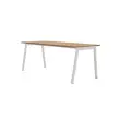Bureau rectangulaire 180x80 Noyer / pi&eacute;t. Blanc BANGKOK 