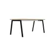 Bureau rectangulaire 180x80 Ch&ecirc;ne vein&eacute;/ pi&eacute;t. Anthracite BANGKOK 