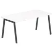 Bureau rectangulaire 160x80 Blanc/ pi&eacute;t. Anthracite BANGKOK 