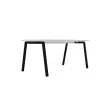 Bureau rectangulaire 160x80 Blanc/ pi&eacute;t. Anthracite BANGKOK 