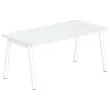 Bureau rectangulaire 160x80 Gris/ pi&eacute;t. Blanc BANGKOK 