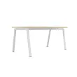 Bureau rectangulaire 160x80 Acacia clair / pi&eacute;t. Blanc BANGKOK 