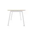 Bureau rectangulaire 160x80 Acacia clair / pi&eacute;t. Blanc BANGKOK 