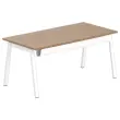 Bureau rectangulaire 160x80 Noyer / piét. Blanc BANGKOK