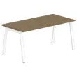 Bureau rectangulaire 160x80 Noyer / piét. Blanc BANGKOK