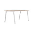 Bureau rectangulaire 160x80 Noyer / piét. Blanc BANGKOK