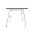 Bureau rectangulaire 160x80 Noyer / piét. Blanc BANGKOK