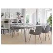 Table rectangulaire 200x120 Blanc / Piét.Blanc