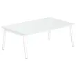 Table rectangulaire 200x120 Gris / Piét.Blanc