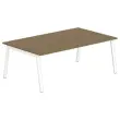 Table rectangulaire 200x120 Noyer / Piét.Blanc
