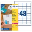 Étiquettes de masquage laser AVERY 45,7 x 21,2 mm 25 f x 48 étiquettes