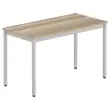 Table modulaire rectangulaire 120 x 60 chêne veiné / alu