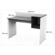 Bureau adapté pour le télétravail en mélaminé avec niche - L 121 cm