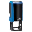 Timbre Printy personnalisable 4630 - Bo&icirc;tier bleu - Encre noire - &Oslash;30 mm - 6 lignes max. 