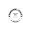 Timbre Printy personnalisable 46045 - Bo&icirc;tier rouge - Encre noire - &Oslash;45 mm - 8 lignes max 