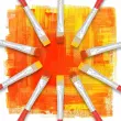 Brosse plate n°10 - OZ - en soie - peinture acrylique et à l'huile