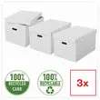 3 Boîtes de rangement Home taille L - Blanc - ESSELTE