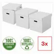 3 Bo&icirc;tes de rangement Home - Taille Cube - Blanc - ESSELTE 