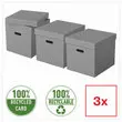3 Boîtes de rangement Home - Taille Cube - Gris - ESSELTE