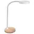 Lampe LED Flex - Blanc et socle bois - CEP