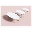 Table basse ovale laquée blanc L 115 cm