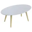 Table basse ovale laquée blanc L 115cm- Montée