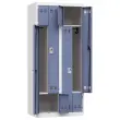 Vestiaire gain de place porte en L 2 colonnes - 4 utilisateurs - Bleu