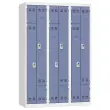 Vestiaire gain de place porte en L 3 colonnes - 6 utilisateurs - Bleu