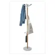 Porte-manteau - 10 pat&egrave;res + porte-parapluie - Bois et m&eacute;tal blanc - ALBA 