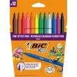 Feutre de coloriage BIC VISA pointe fine - encre lavable - coloris assortis - lot de 12