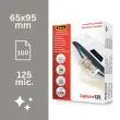 100 Pochettes plastification brillantes - 6,5 x 9,5 cm - 125 µ - Fellowes