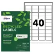 100 planches de 40 &eacute;tiquettes adresses recycl&eacute;es blanches 45,7 x 25,4 mm 
