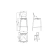 Tabouret haut MAHAUT décor FLOREAL monté