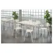 Table rectangulaire 140x90 cm MAHAUT décore FLOREAL recyclée