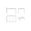Table rectangulaire 140x90 cm MAHAUT décore FLOREAL recyclée
