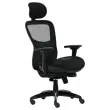 Siège de bureau synchrone ATHOS 01 - Noir et dos résille - Monté
