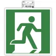 Panneau adhésif évacuation droite 20 cm - Vert
