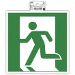 Panneau adh&eacute;sif &eacute;vacuation gauche 20 cm - Vert 