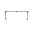 Table rectangulaire rabattable avec roulettes - 180 x 70 cm - Hêtre et alu