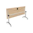 Table rectangulaire rabattable avec roulettes - 180 x 70 cm - Hêtre et alu