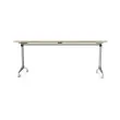 Table rabattable avec roulettes - Acacia clair et aluminium - 180x70 cm