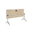 Table rabattable avec roulettes - Acacia clair et aluminium - 180x70 cm