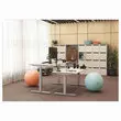Bureau électrique BERNE – 160 x 80 cm – Plateau acacia et pieds alu – Fiducial