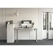 Bureau BERNE &eacute;lectrique 160 x 80 blanc/alu boitier simple 