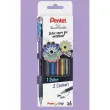 Stylo roller encre gel Pentel DualMetallic - pointe large 1 mm - coloris méttalisés assortis - lot de 6